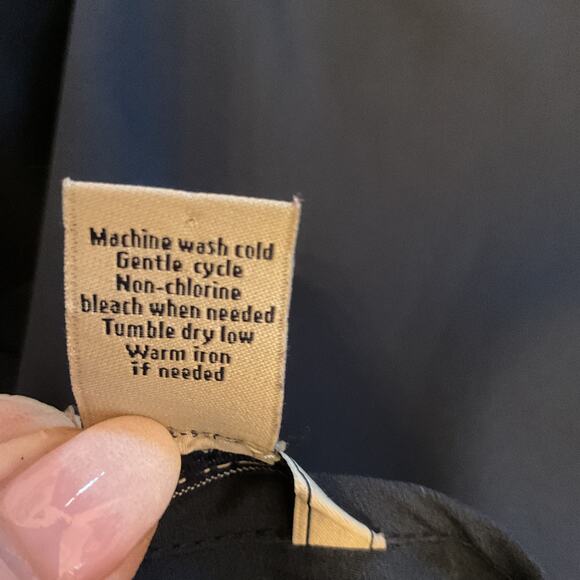 Bass Navy3/4 Sleeve Tie Hem Embtoidered Top L - Picture 5 of 6